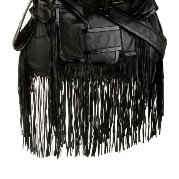 Pierre Hardy black leather crossbody handbag with fringe - Picture 2 of 7